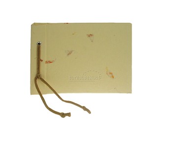 handgeschept fotoboek, klein, bloemen op creme